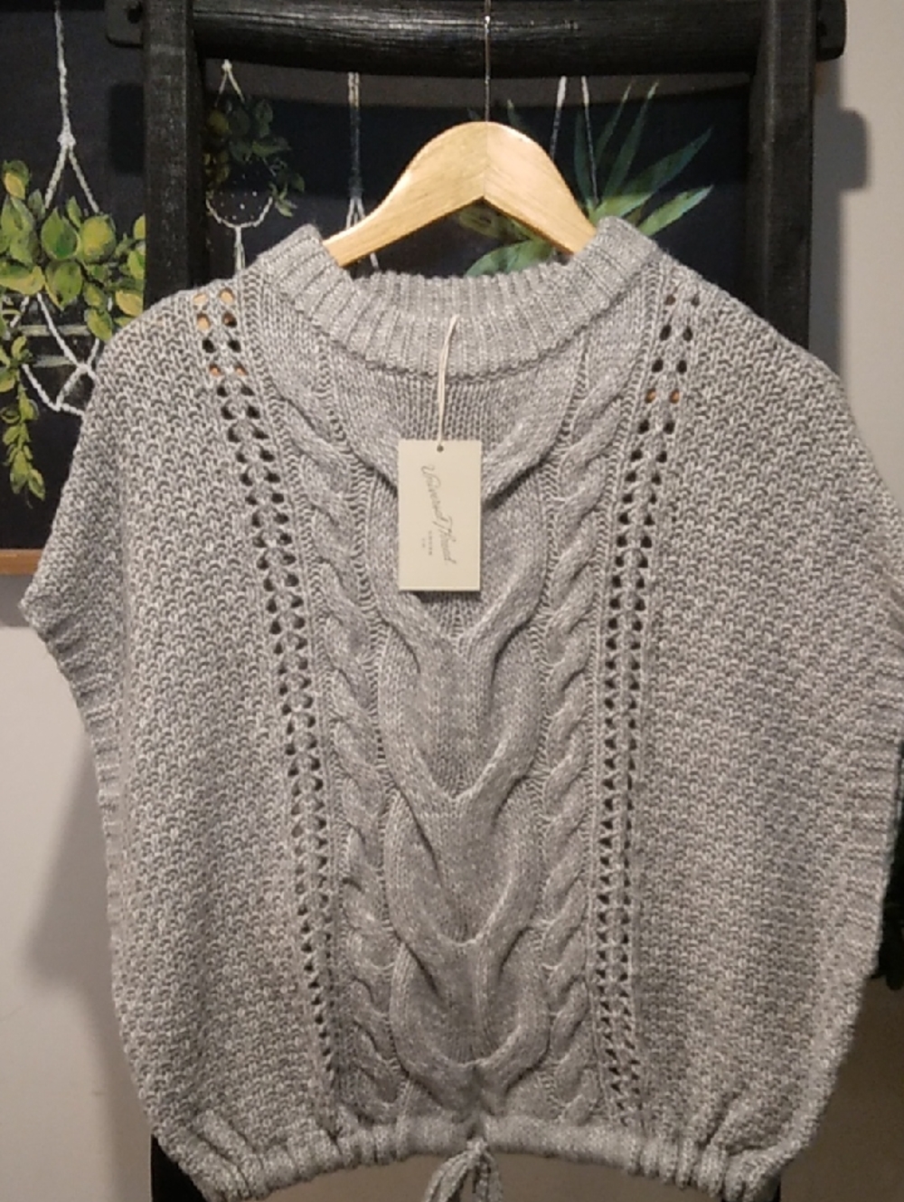 Women's Universal Thread Knitted Sleeveless Tie Waist Sweater
